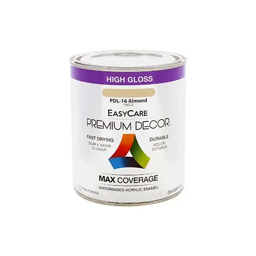 Premium Decor Almond Gloss Enamel Paint, Qt.