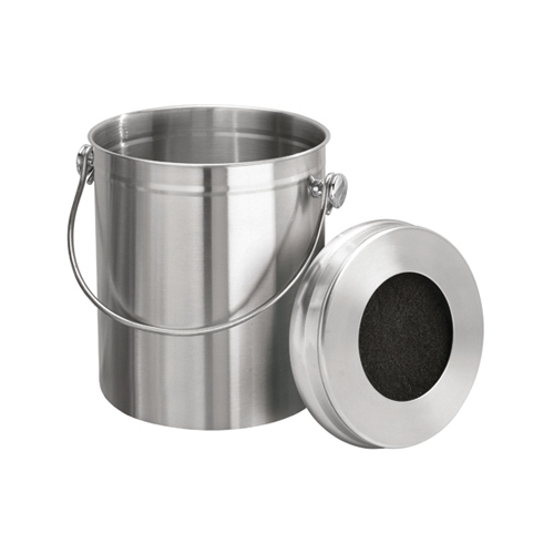 InterDesign 32650 Kitchen Compost Bin, Stainless Steel, 1.3-Gallon