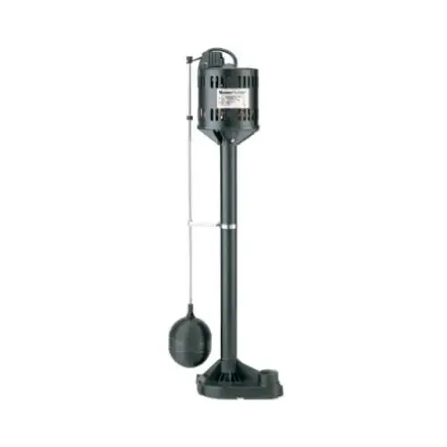 Automatic Pedestal Sump Pump, Thermoplastic, 1/3-HP Motor, 3,480-GPH