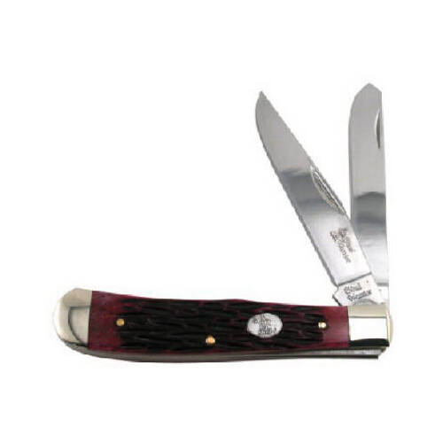 Steel Warrior Trapper Pocket Knife, Red Walnut, 2-Blade