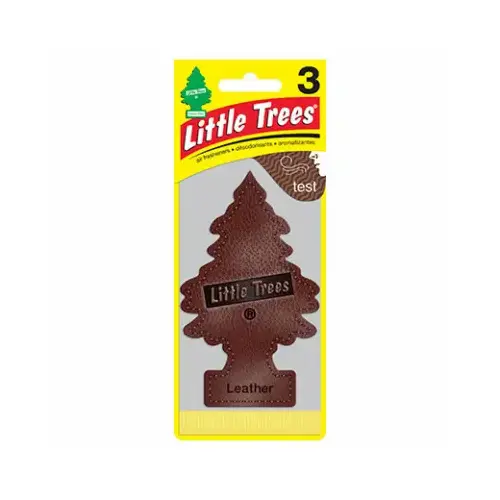Little Trees U3S-32290 Car Air Freshener, Leather Fragrance - pack of 3