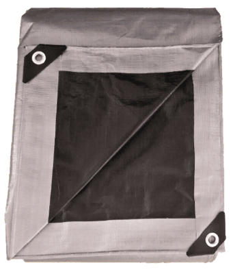 KAPS TEX CO LTD KT-HT2540SB Tarp, Black & Silver, 10-mil Polyethylene, 20 x 40-Ft.