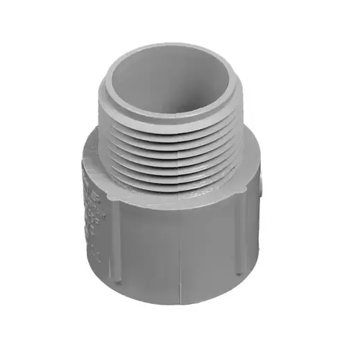 Carlon E943JRR Conduit Adapter, 2 in Male, 2.71 in Dia, 2.09 in L, PVC, Gray