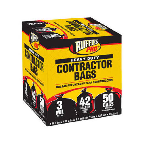 Ruffies Pro 1190274 Heavy Duty Contractor Bags, 42-Gal  pack of 50