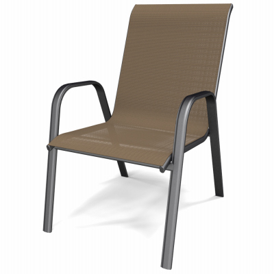 Four Seasons Courtyard 755.0071.002 Sunny Isles Chair, Stackable, Steel, Tan Sling Fabric