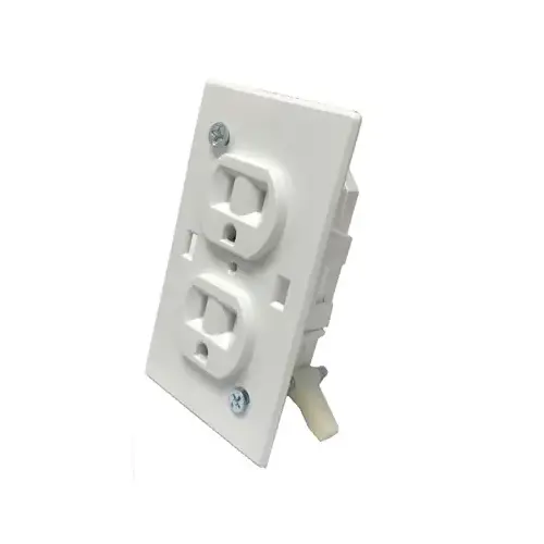 UNITED STATES HDW MFG/U S HARDWARE E-162C RV Duplex Receptacle, 15-Amp, White