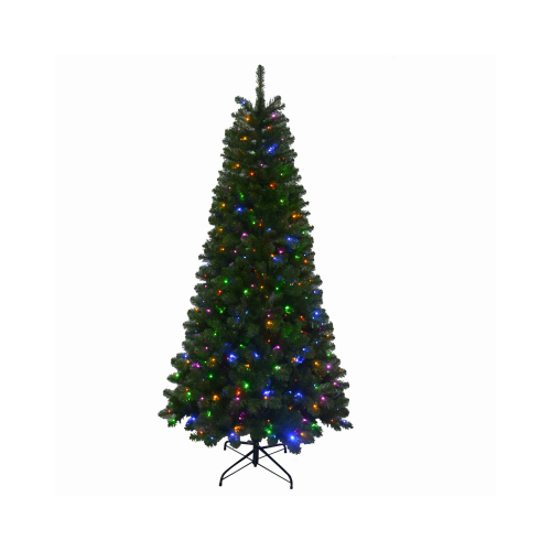 PULEO ASIA LIMITED 253-1274-T70LDF3KZ350 Artificial Pre-Lit Christmas Tree, Concord Pine, 350 Color-changing Lights, 7-Ft.