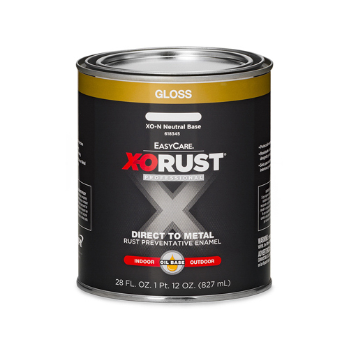 X-O Rust Premium Anti-Rust Enamel, Oil-Base Neutral Base, Interior/Exterior, 1 Qt.