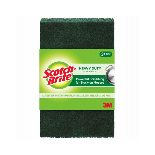 Heavy Duty Scour Pad, 6 x 3.8-In  pack of 3 Green