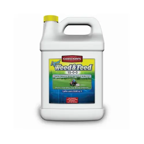 Weed and Feed Fertilizer, 1 gal, Liquid, 15-0-0 N-P-K Ratio - pack of 4