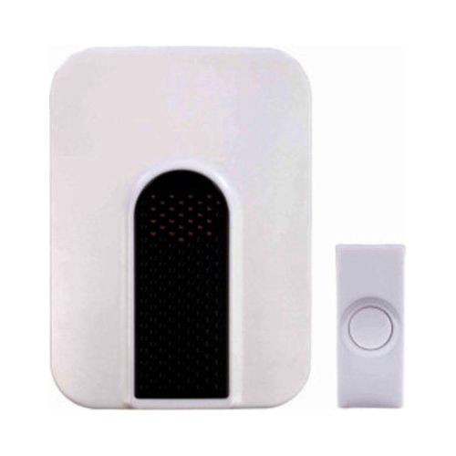 Wireless Doorbell Kit, Plug-In, White/Black
