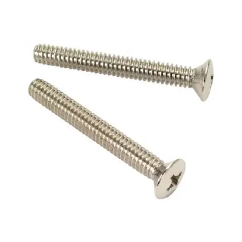 Chrome Finish Bathtub Overflow Face Plate Screw, 2-Pk.