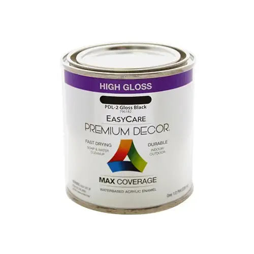 Premium Decor Black Gloss Enamel Paint, 1/2-Pt.