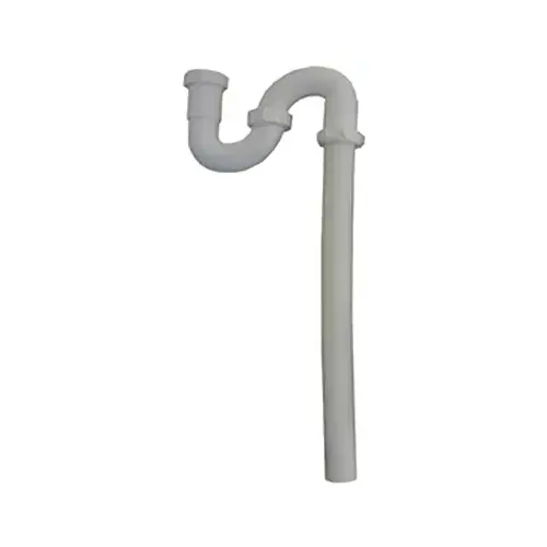 Lavatory Floor Drain S-Trap, White PVC, 1-1/4-In. Outlet