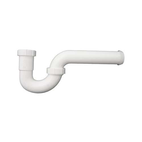 Lavatory/Kitchen Drain P-Trap, White PVC, 1-1/2 In.