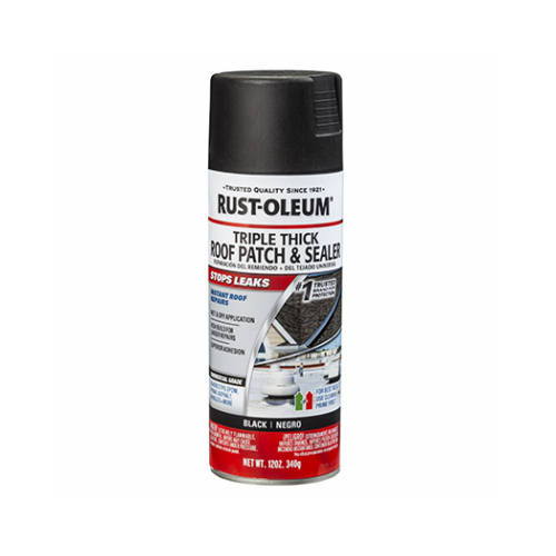 Roof Patch and Sealer, Black, Liquid, 12 oz Aerosol Can