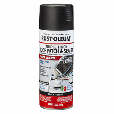 Rust-Oleum 345813 Roof Patch and Sealer, Black, Liquid, 12 oz Aerosol Can