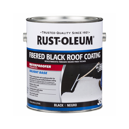 Rust-Oleum 301909-XCP2 Roof Coating 350 Fibered Black Asphalt 1 gal Black - pack of 2