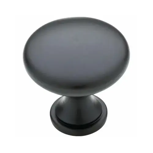 Garrett Cabinet Knob, Matte Black, 1-3/16-In. Round