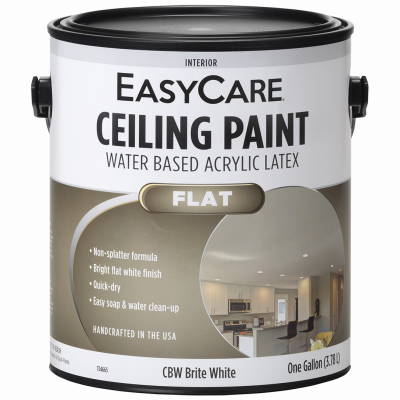 TRUE VALUE MFG COMPANY CBW-GL Latex Ceiling Paint, Brite White Flat, 1-Gallon