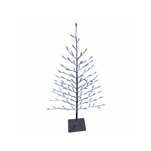 Holiday Bright Lights LED35STK96PW LED Flat Stick Snow Covered Tree, Pure White Caps, 42-In.