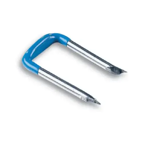 King Innovation 70112 Safety Staple, 9/16 in W Crown, 1-1/4 in L Leg, Carbon Steel/PVC Blue