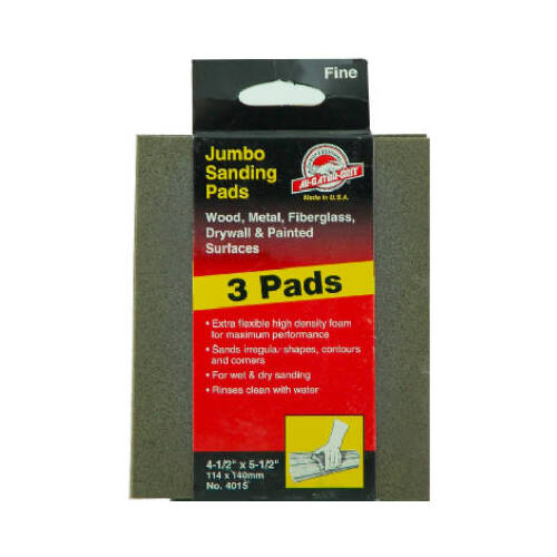 Jumbo Sanding Pads, 4.5 x 5.5-In., 3-Ct - pack of 3