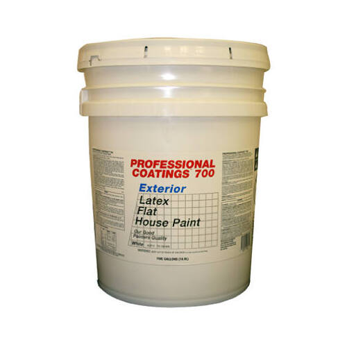 5-Gallon Flat White Latex Exterior Paint