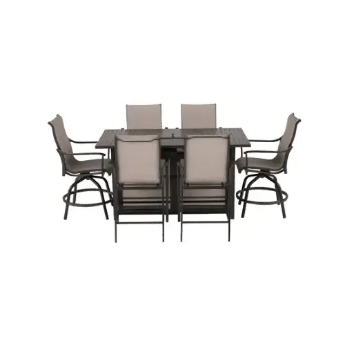 Manhattan 6-Pc. High Dining Chair Set, Gray Sling Over Aluminum