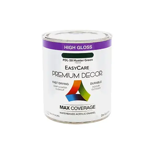 Premium Decor Hunter Green Gloss Enamel Paint, Qt.