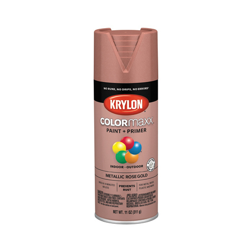 COLORmaxx Spray Paint, Metallic, Rose Gold, 12 oz, Aerosol Can