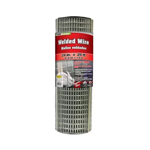 Galvanized Welded Wire Fence, 1 x 1/2-In. Mesh, 24-In. x 25-Ft.