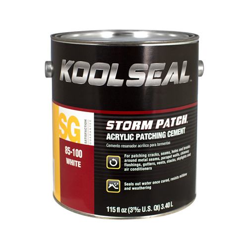 KOOL SEAL KS0085100-16-XCP4 Patching Cement, White, Liquid, 1 gal - pack of 4
