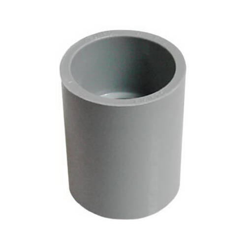 Standard Coupling, 2 in, 2.19 in ID x 2.734 in OD Dia, 2-1/2 in L, PVC, Gray