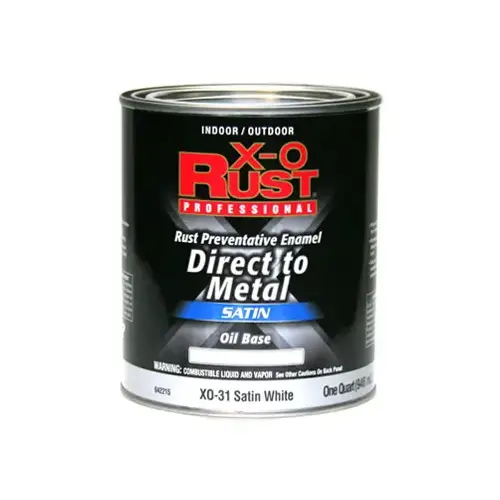 Premium Oil-Base Paint, Satin, White, Interior/Exterior, 1-Qt.