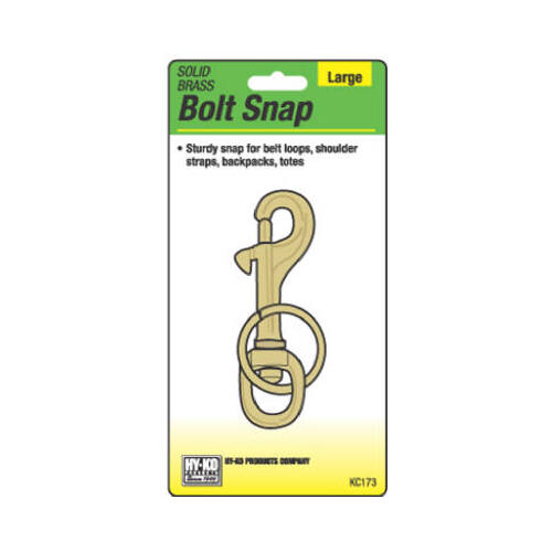 Bolt Snap With Split-Ring Key Chain, Solid Brass