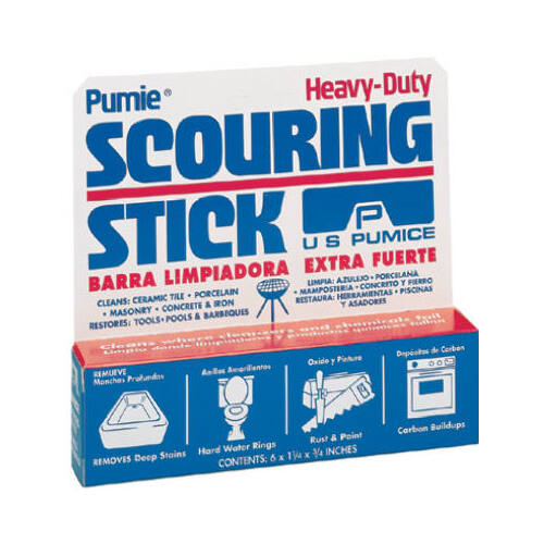 US Pumice HDW-12 Scouring Stick Pumie Heavy Duty For Bath/Toilet 6" L Gray