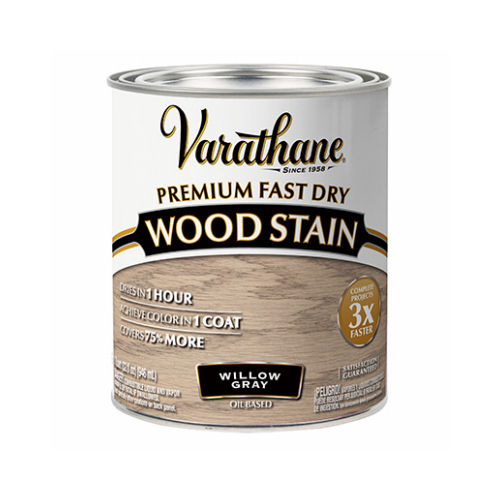 Varathane 357180 Fast Dry Wood Stain, Willow Gray, Liquid, 1 qt