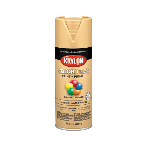 COLORmaxx Spray Paint, Matte, Summer Wheat, 12 oz, Aerosol Can