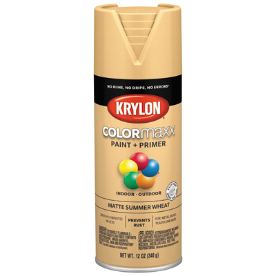 KRYLON K05595007 COLORmaxx Spray Paint, Matte, Summer Wheat, 12 oz, Aerosol Can