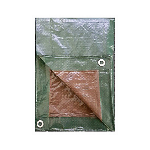 Polyethylene Tarp, Green/Brown, 15 x 20-Ft.