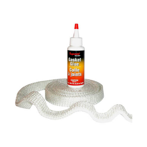 Gasket Tape Kit, 7 ft L, 5/8 in W, Fiberglass White