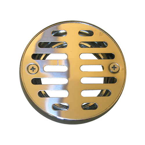 Shower Drain Grate, 3-1/4-In. With 2 Screws Chrome Plated