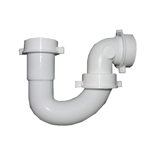 Lavatory/Kitchen Wall Drain Repair Trap, White PVC, 1.25 - 1.5-In. Tube