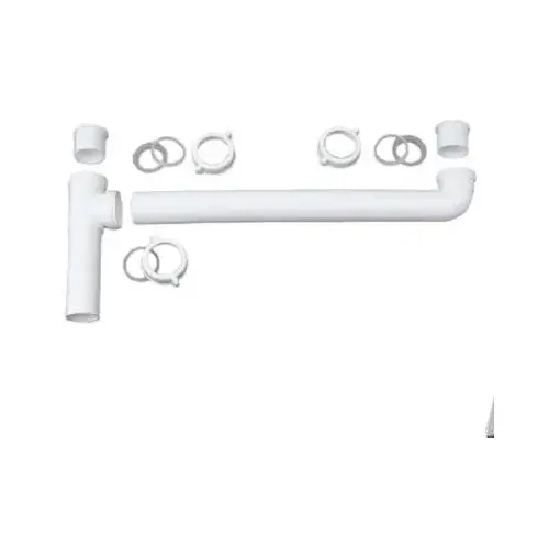 Kitchen Sink 2 Bowl End Outlet Drain, White Plastic, 1.5-In. O.D.