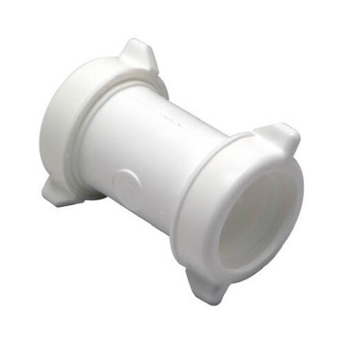 Lavatory/Kitchen Drain Coupling, White Plastic, 2-In.