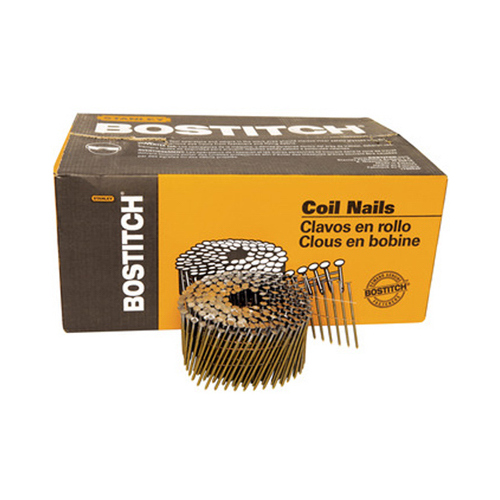 STANLEY BOSTITCH C8R99BD Coil Collated Framing Nails, 2.5 x .090-In. Galvanized Ring Shank, 3,600-Ct  pack of 3600