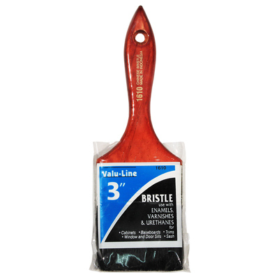 LINZER/AMERICAN BRUSH 1610-3 Paint Brush, Black Chinese Bristle, 3-In.