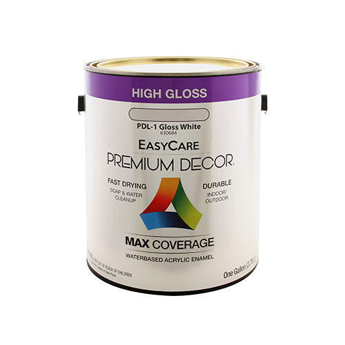 Premium Decor High-Gloss Enamel, Water-Based, White, 1-Gallon - pack of 2