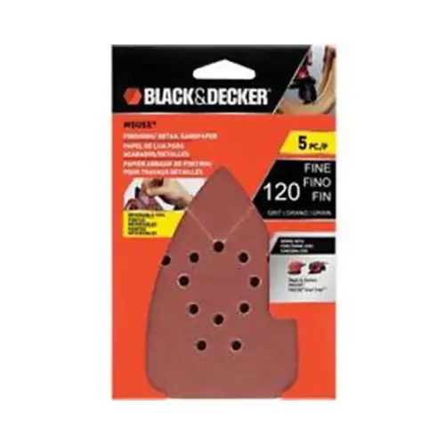 120-Grit Mouse Sander Sheets - pack of 5